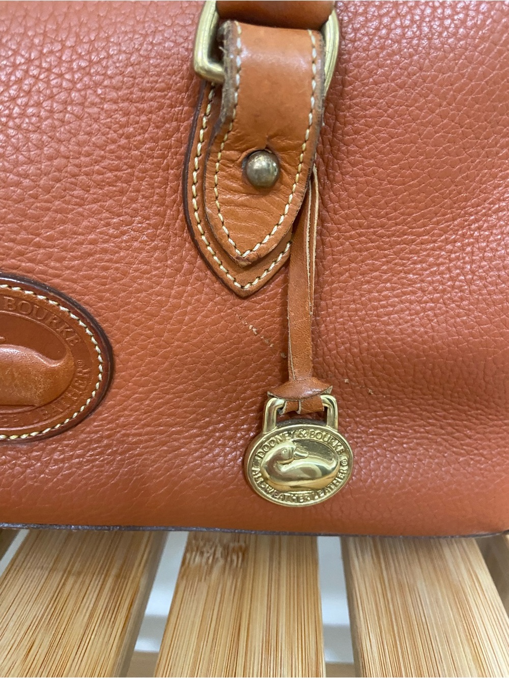 Dooney & Bourke Chestnut Brown Pebbled Leather Satchel - Picture 2 of 15